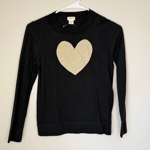 Crewcuts Girls Shimmer Heart Sweater. NWT!